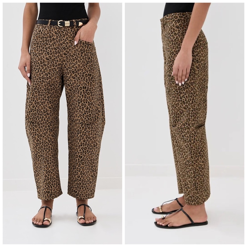 Nili Lotan Emerson Pant Leopard Cheetah Barrel Size 8
